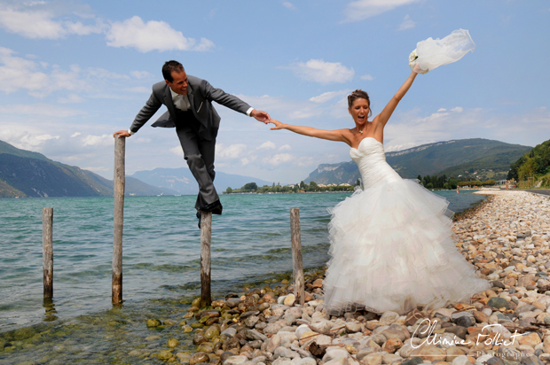 mariés au bord du lac du Bourget